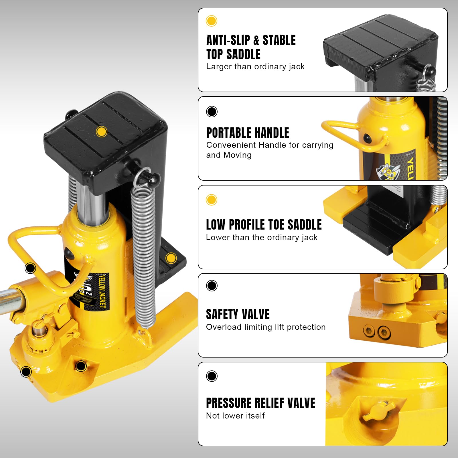 Amazon.com: YELLOW JACKET Toe Jack 2.5 Ton Toe/ 5 Ton Top Capacity