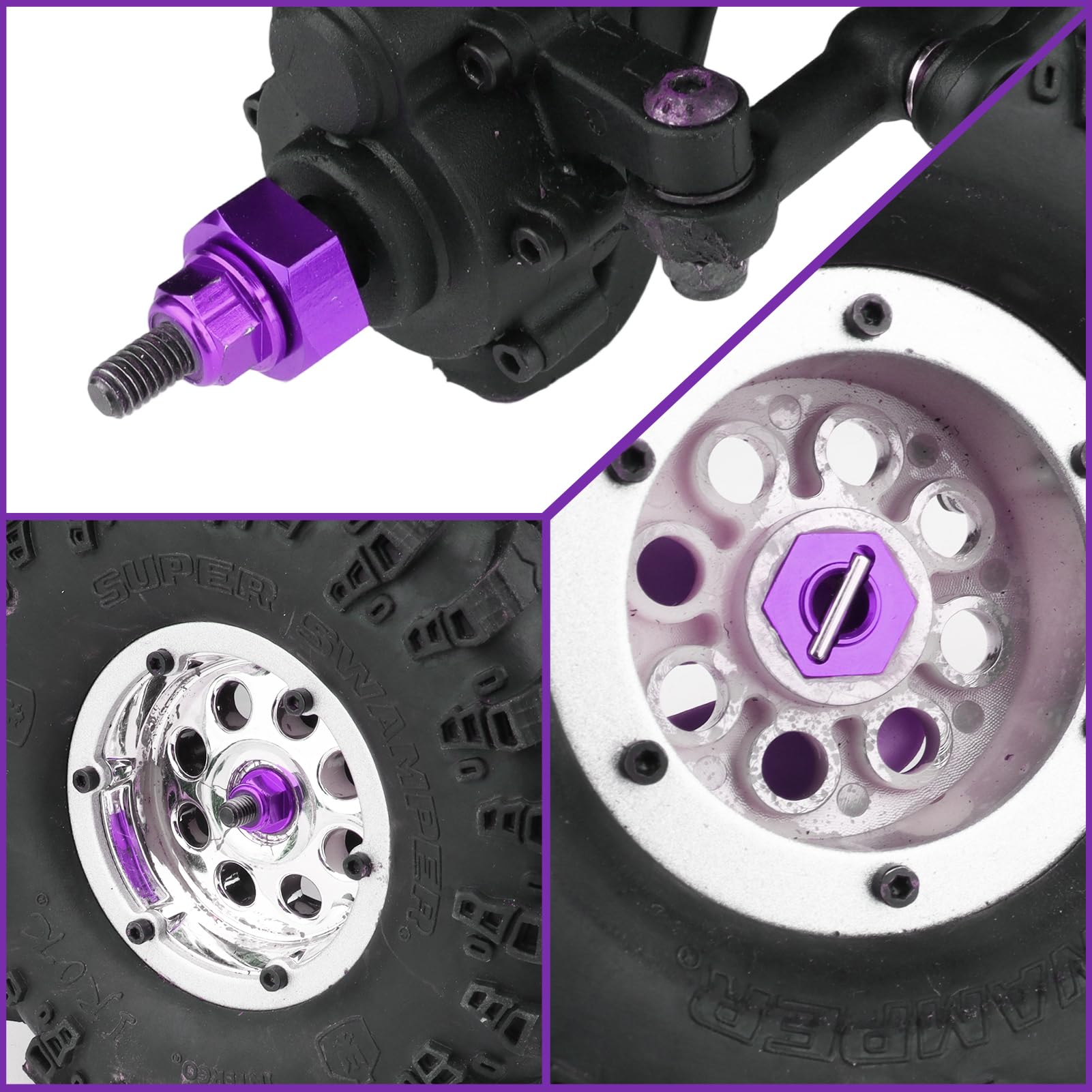 hi-yan⭐︎ HobbyPark 12mm Aluminum Wheel Hex Drive Hub Adapters (4P