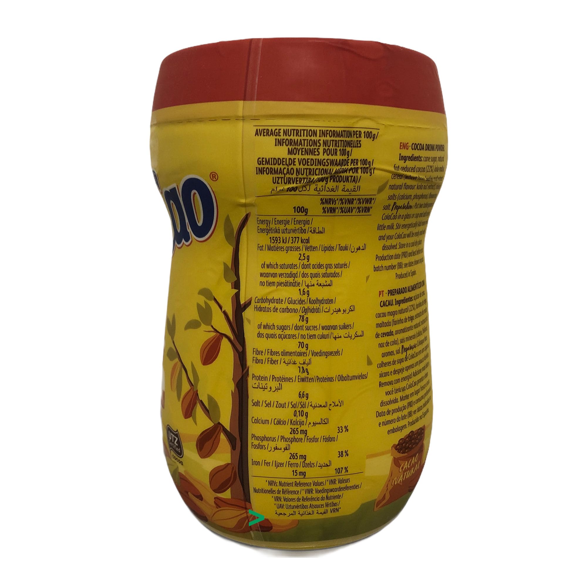 usy Bundle für Nutrexpa Kakaopulver Cola Cao Original 12er Pack (12x390g Dose) + usy Block