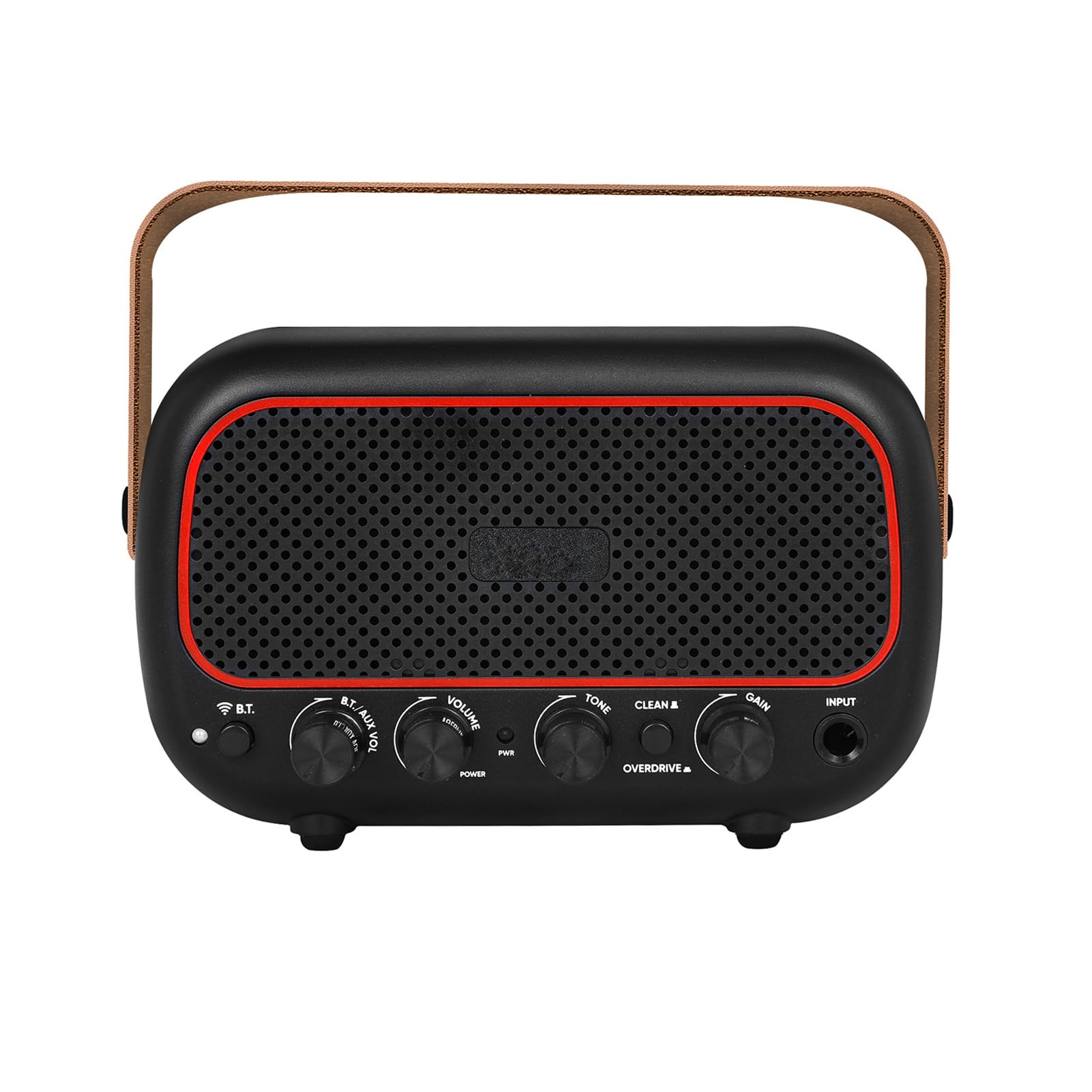 Eacam Amplificatore per Chitarra BT Portatile con a Doppio Altoparlante, Controllo Tono Overdrive Pulito, Jack per Cuffie Ricaricabile la Riproduzione Musicale di Chitarra (Nera)