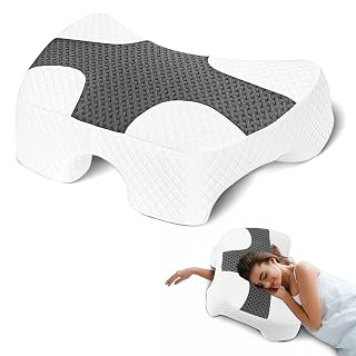 Side Sleeper Pillow with Arm Hole, Shoulder Relief System, Arm Pillow for Neck and Shoulder Pain, Premium Memory Foam, Suitable for Side, Back and Stomach Sleepers - Grey - Amazon product rated Grade A