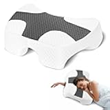 Eliteguard Side Sleeper Pillow with Arm Hole, Shoulder Relief System, Arm Pillow for Neck and Shoulder Pain, Premium Memory Foam, Suitable for Side, Back and Stomach Sleepers - Grey