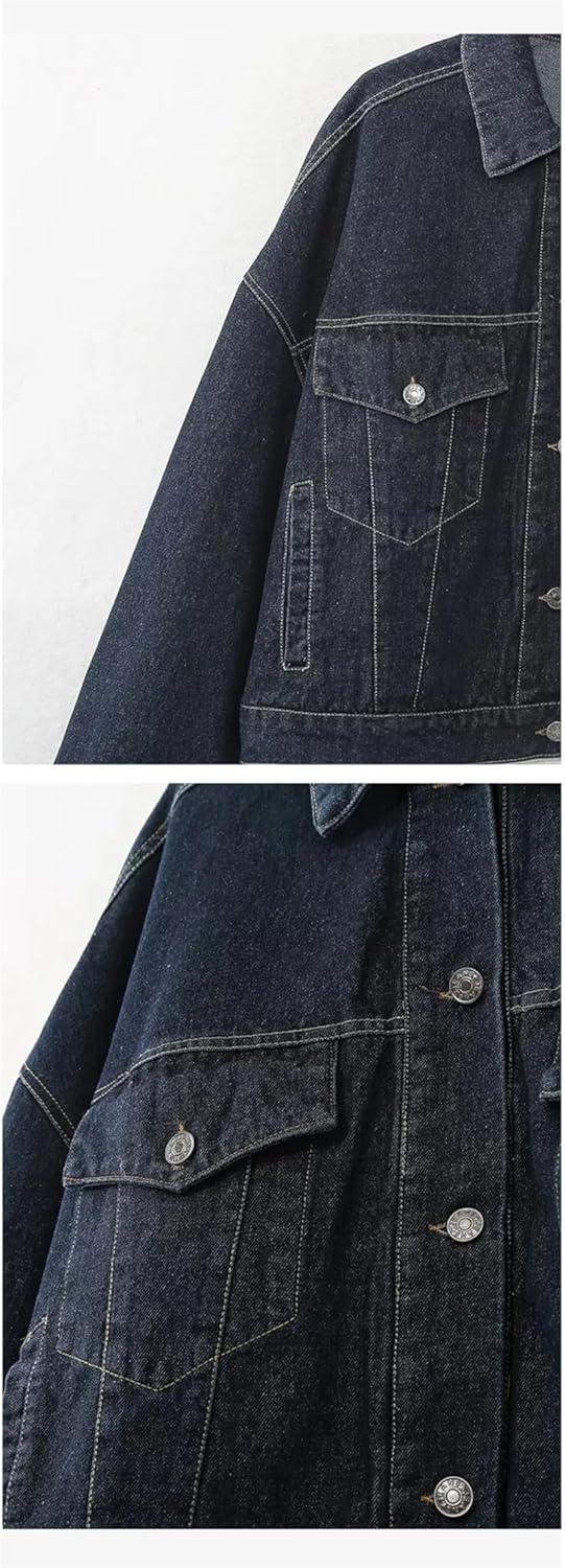 Womens Long Sleeve Denim Pants Set Single Breasted Denim Coat And Wide Leg Pants Set