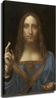 ZYNGA Jesus Christ Leonardo Da Vinci - Salvator Mundi Poster Canvas Pictures Print Wall Art for Living Room Bedroom Decor (UnFramed,08x12 inch)
