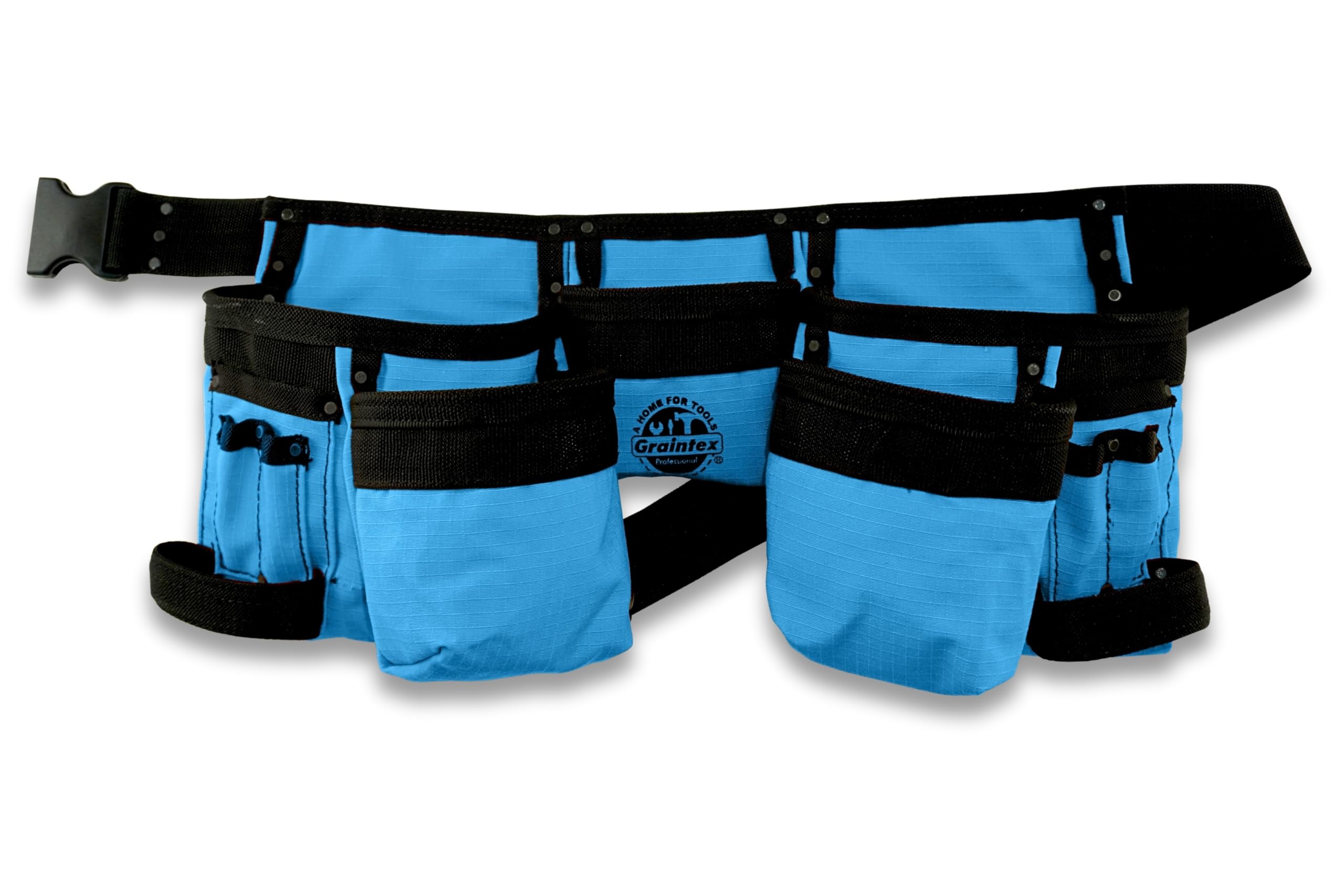 Graintex CD2143 - Delantal para herramientas de acabado de 11 bolsillos, color azul real, lona antidesgarros para constructores, electricistas, fontaneros, manitas