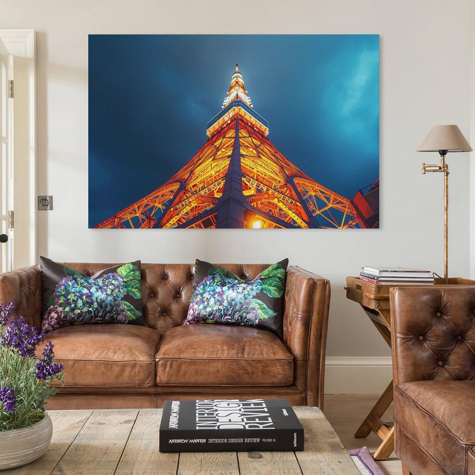 Amazon.co.jp: 絵画 東京タワーを見上げるインテリア 絵画 雄大な建物