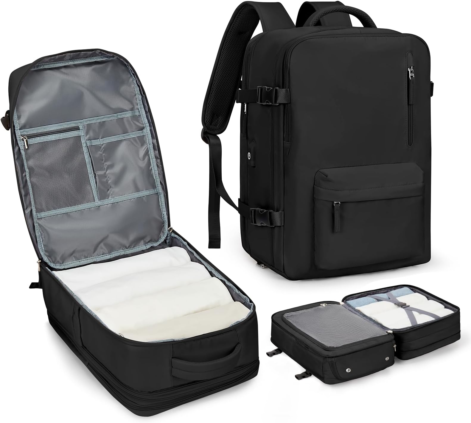 WONHOX Large Travel Backpack Carry on Flight Approved Laptop Work Business Backpack for Women Men Mochila de Viaje