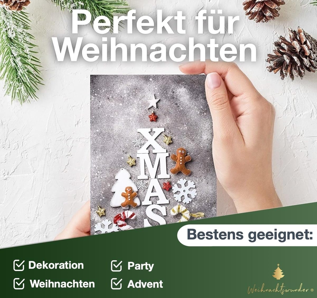 Lot de 240 cartes cadeaux de Noël - Cartes postales - Cartes de Noël - Design moderne avec enveloppes (240 pièces)