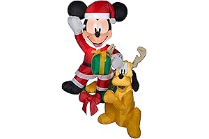 Inflatable Mickey and Pluto Disney Christmas Decoration