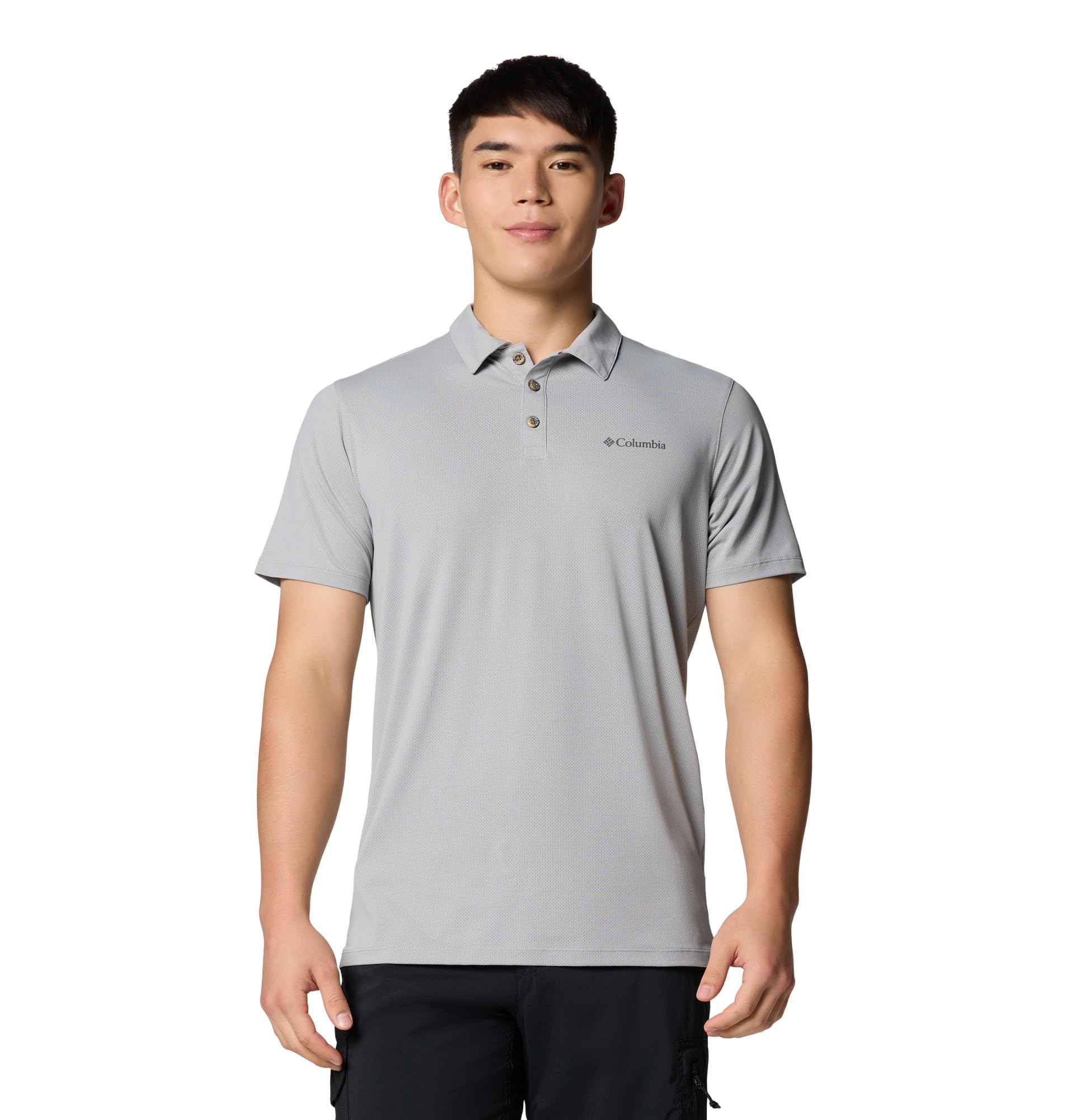 Columbia Men's Tech Trail Utility Polo, Columbia Grey, 4X