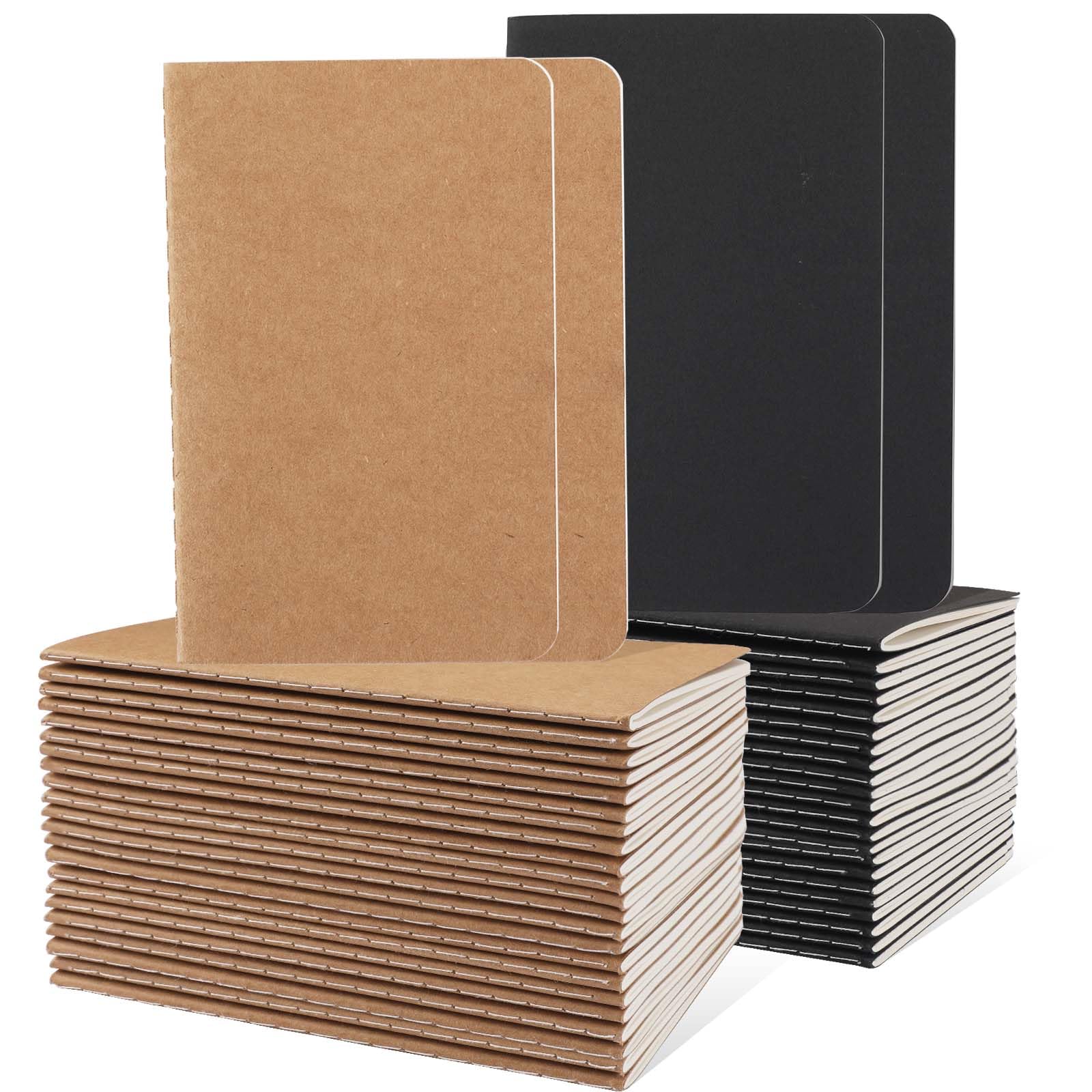 Oucaru carnets de poche lot de 48 pièces dimensions 8,9 x 14 cm à 52 pages lignées bicolores