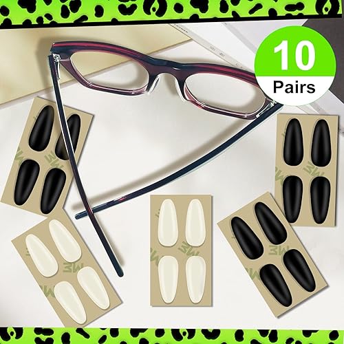 Miniatura 11 de Paquete de 10 almohadillas de silicona antideslizantes para lentes, almohadillas de nariz de repuesto ultrafinas de 0.06 pulgadas, ajuste seguro