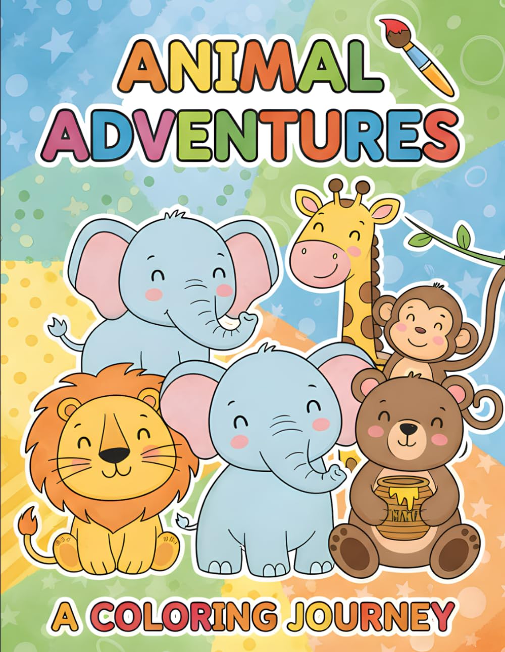 Animal Adventures: A Coloring Journey: Cute Jungle and Farm Animals Coloring Book for Toddlers and Kids Ages 3-8 | Fun Learning with Adorable Baby Animals