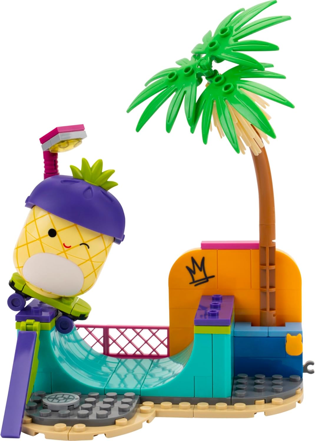 BLDR Squishmallows Maui's Skatepark Building Set - Maui The Pineapple Buildable Figure - Squishmallows Fans 8+, 0244