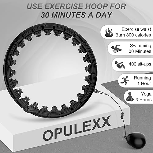 Miniatura 5 de Aro inteligente con peso para pérdida de peso de adultos, 24 secciones de nudos desmontables, masaje de fitness 2 en 1, adecuado para adultos,
