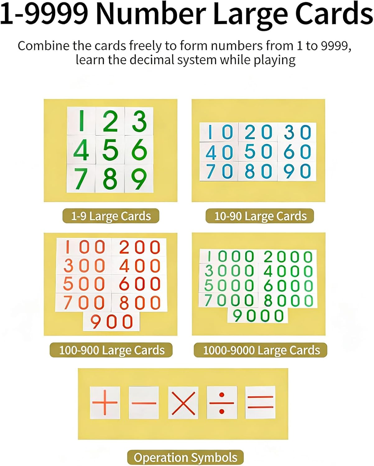 Montessori Maths Bank Game Decimal System and Banking Games for Four Fundamental Operations Specialised TeachingCounting 1-1000