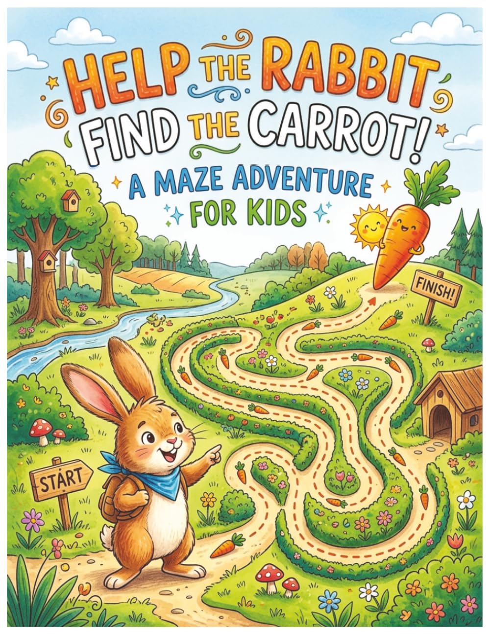 Help the Rabbit Find the Carrot!: 50 Fun Mazes for Kids Ages 4-8 with Educational Fun Facts About Rabbits and Carrots
