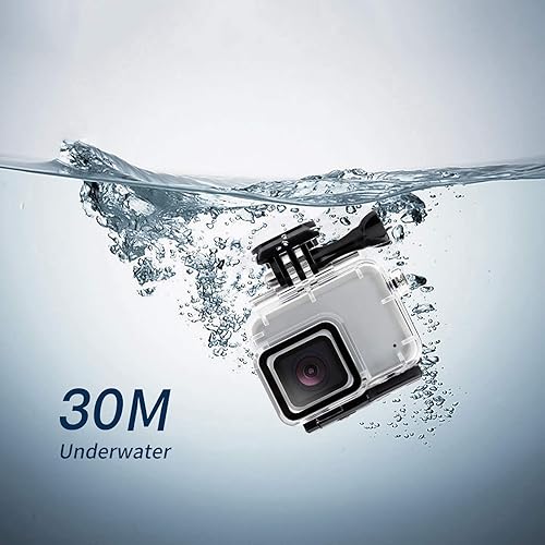 Miniatura 5 de D&F Carcasa impermeable para HERO7 White & Hero 7 Silver, 30M Underwater Photography Protective Shell con películas protectoras de pantalla e