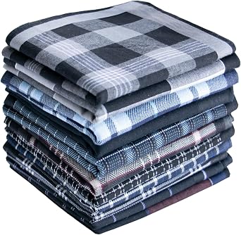 LACS Handkerchiefs Mens Luxury Black 100% Cotton Handkerchiefs Black Hankies