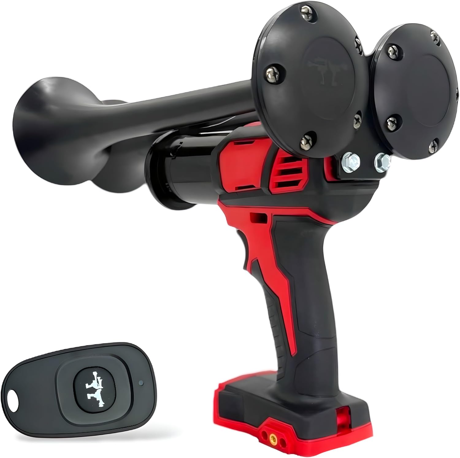 Impact Train Horn – Remote-Controlled, 130dB, Cordless Drill Air Horn with Dual Metal Trumpets, Portable Air Horn