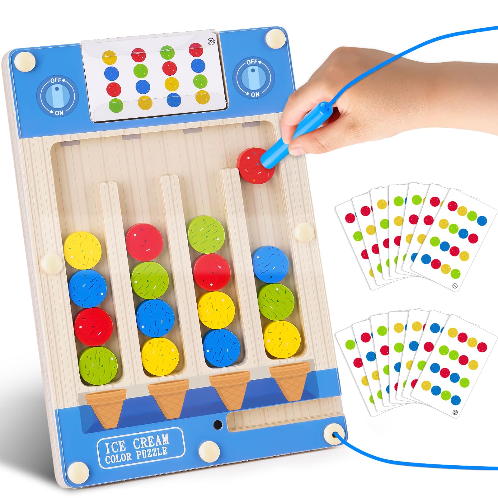 TMGOT Montessori Activity Board Holzspielzeug Magnetspiel Farben Lernen für Jungen Mädchen - Kinder Lustige Geschenke