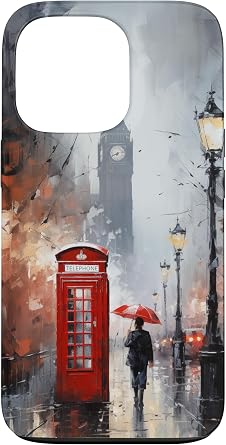 Wet London Iconic Red Phone Booth Clocktower Art Cover Phone Case for iPhone 13 Pro