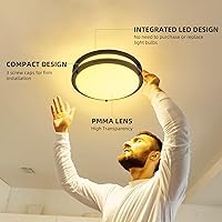 Vista 80 de Lámpara de techo LED de 13 pulgadas de montaje empotrado, luces de techo ajustables de 2700K/3000K/3500K/4000K/5000K, iluminación regulable