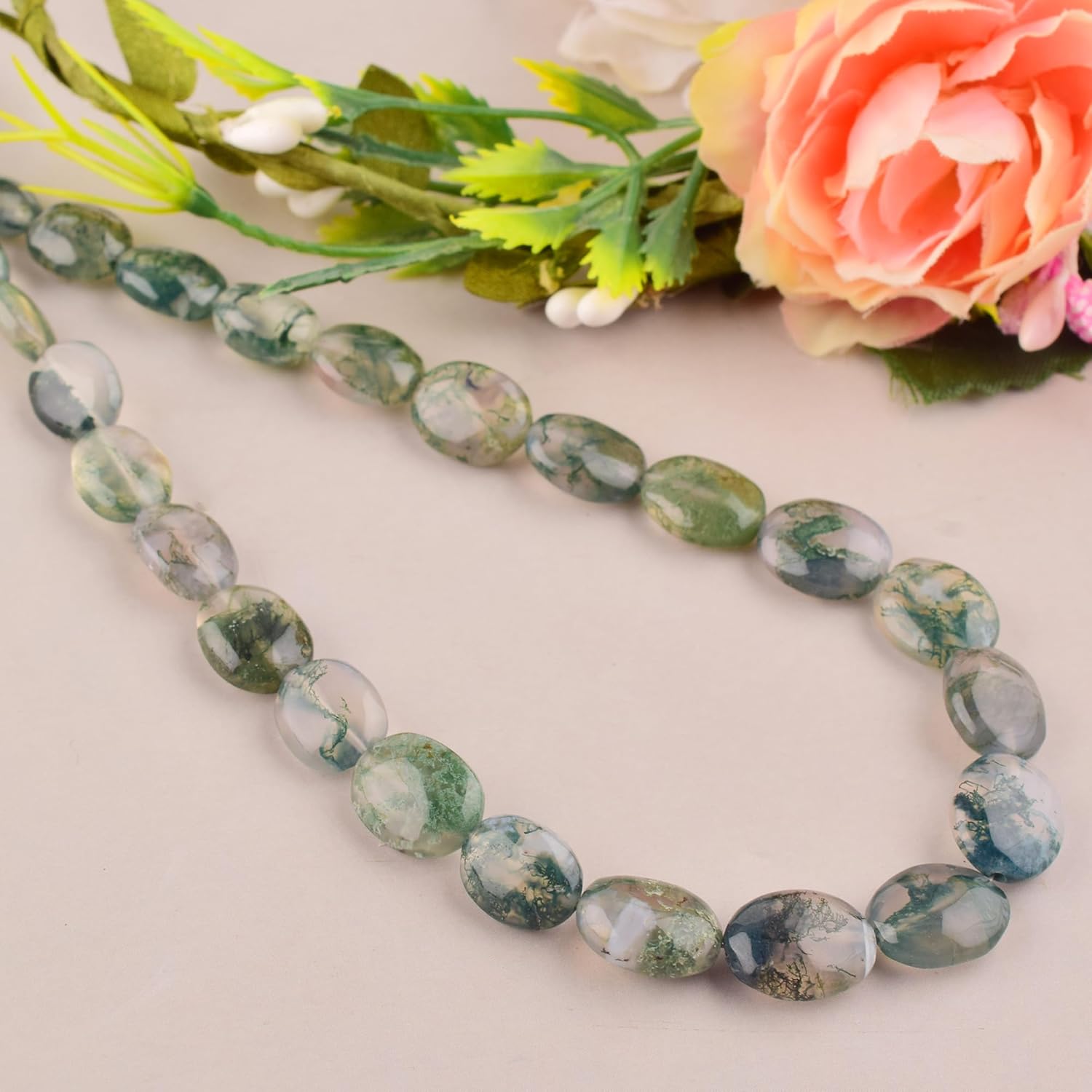Natural Moss Agate Crystals Pendant Necklace, Faceted Nuggets Beads Gemstone, Energy Healing Crystals, Birthday, Gift for Women, Gemstone Jewelry 18 inch AAA+ Quality (Necklace) - Image 9