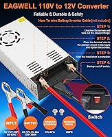 Vista 5 de Convertidor de 110 V a 12 V, convertidor universal SMPS de CA a CC, adaptador de transformador de fuente de alimentación conmutada para RV, bomba