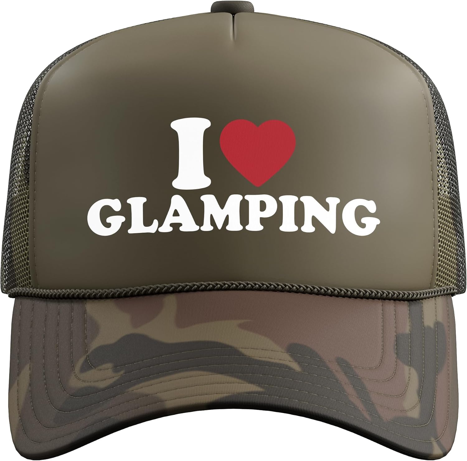 I Love Glamping Funny Outdoor Comfort Camping Trucker Hat with Adjustable Mesh Back image 2