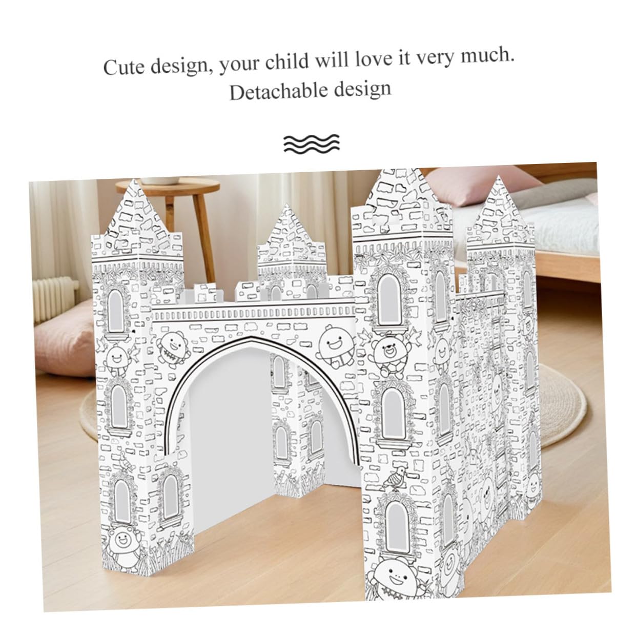 Puzzle 3D de Papel para Colorear Castillo DIY Infantil