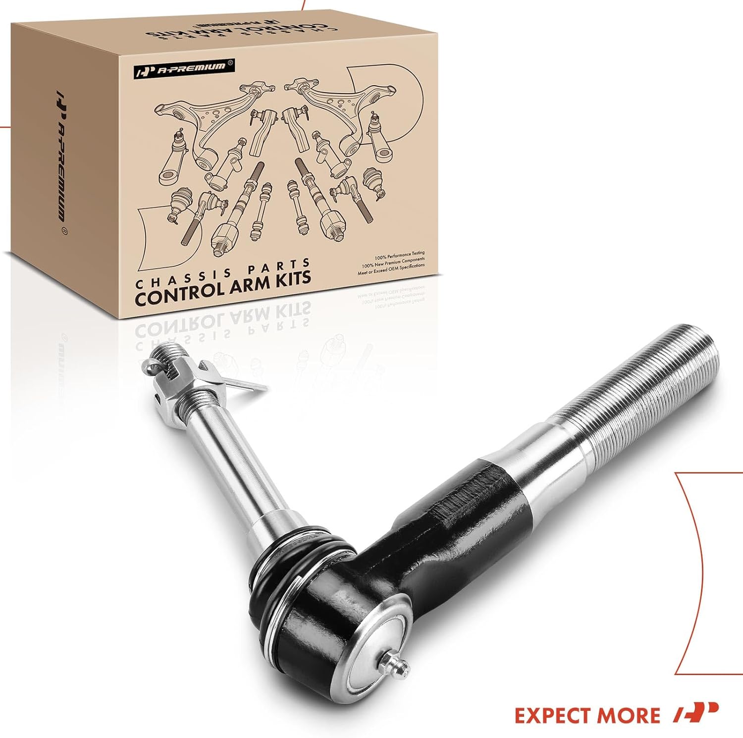 A-Premium Front Right Outer Tie Rod End, Compatible with Ford F-250 Super Duty/F-350 Super Duty/F-450 Super Duty/F-550 Super Duty 2005-2023, F-600 Super Duty 2020-2021