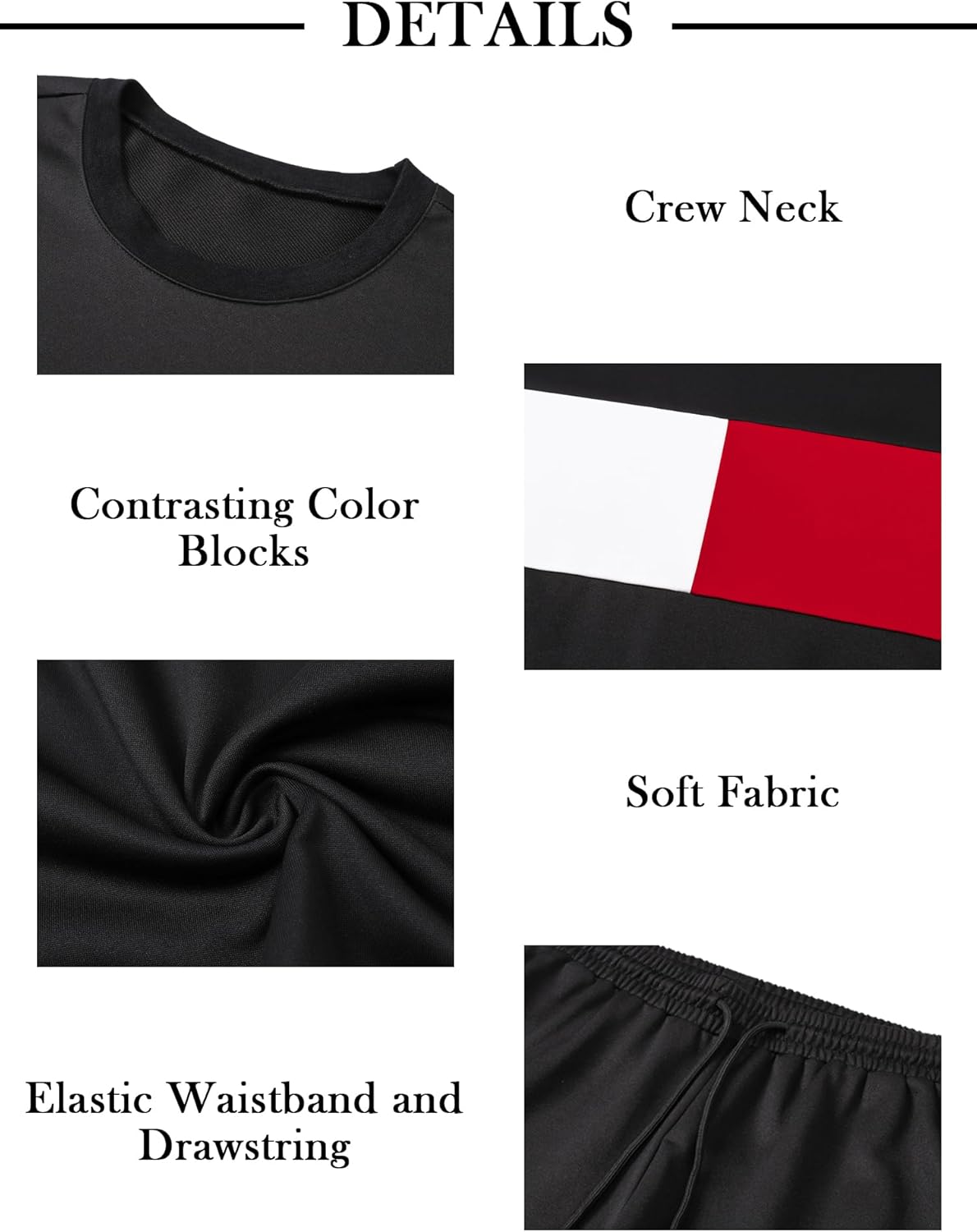 Babioboa Men's Color Block 2 Piece Outfits Long Sleeve Pullover Sweatshirt Tracksuit Jogger Sweatpants Athletic Sweatsuit Set - Image 4