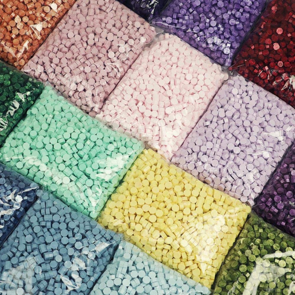 500 g ośmiokątna farba uszczelniająca wosk uszczelniający granulat DIY pudełko prezentowe zaproszenie ślubne biuro winogrona butelka wina pieczęć wosk 1450 szt. - jasnożółty