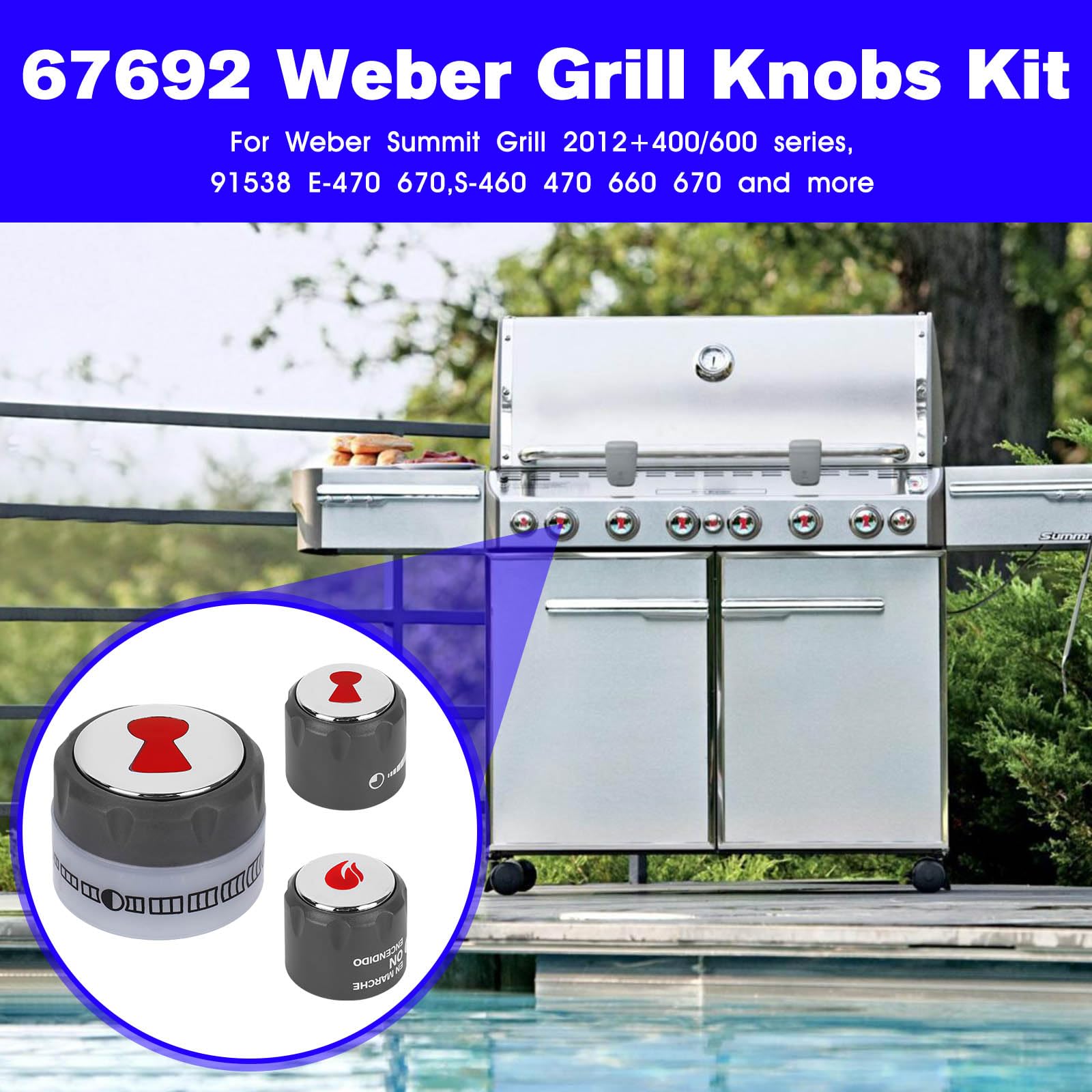Amazon.com: Grill Control Knobs Kit 67692 Replacement Weber Summit