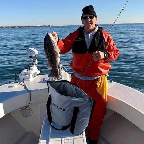 Miniatura 5 de Buffalo Gear Enfriador de pescado aislado  Bolsa de fondo plano impermeable de 27.5 cuartos de galón, 58 cuartos de galón, a prueba de fugas y bolsa