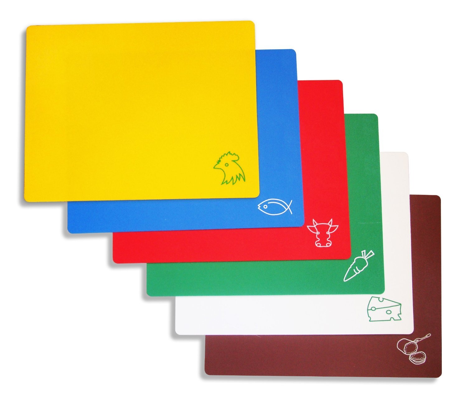 New Star Foodservice 42627 Flexible Cutting Board, 12-Inch by 15-Inch, Assorted Colors, Set of 6