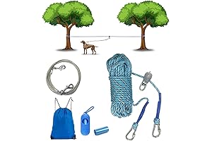 Dog Zipline Dog Run Tie Out Cable Dog Trolley System for Large Dogs