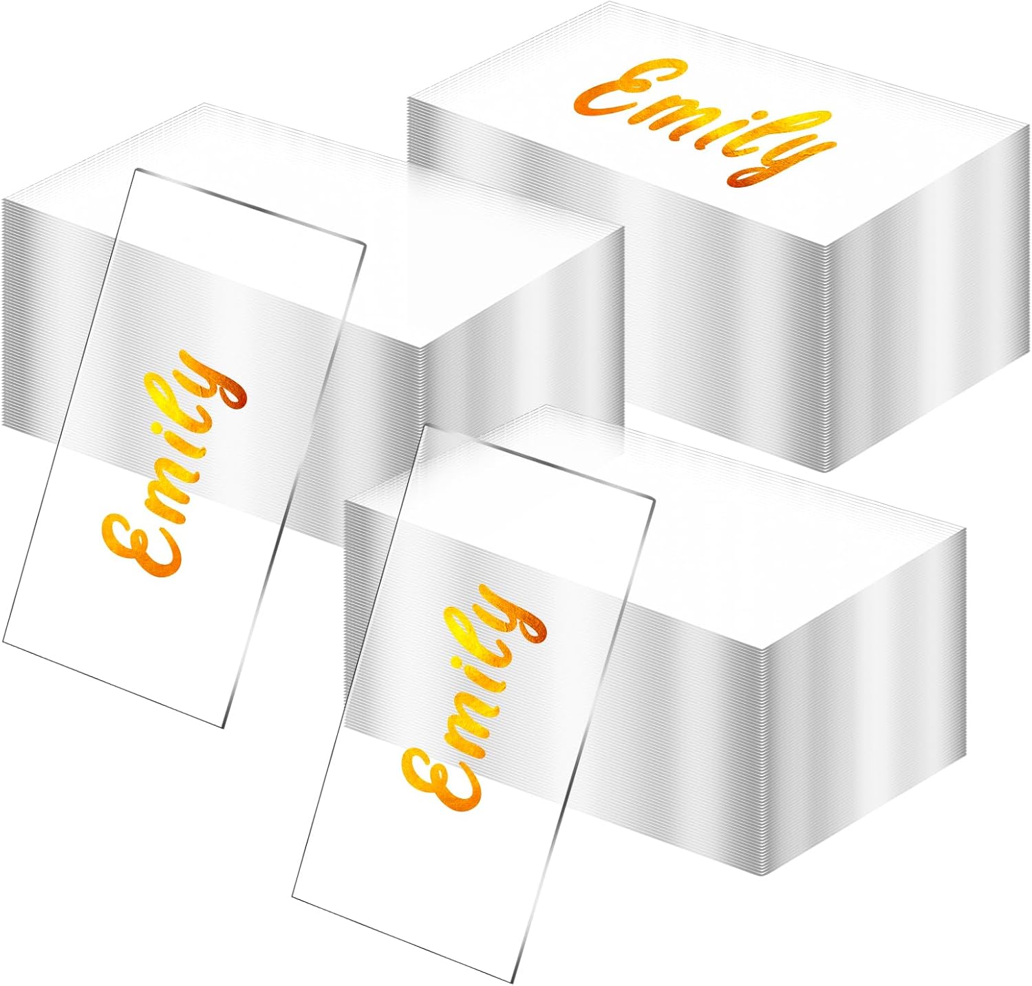 120 Pcs Clear Acrylic Place Cards 3.5 x 2 Inches Acrylic Table Number Card Blank Wedding Name Plate for Wedding DIY Table Setting Banquet Reception Birthday Party, Rectangular
