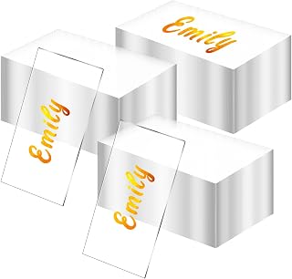 120 Pcs Clear Acrylic Place Cards 3.5 x 2 Inches Acrylic Table Number Card Blank Wedding Name Plate for Wedding DIY Table Setting Banquet Reception Birthday Party, Rectangular