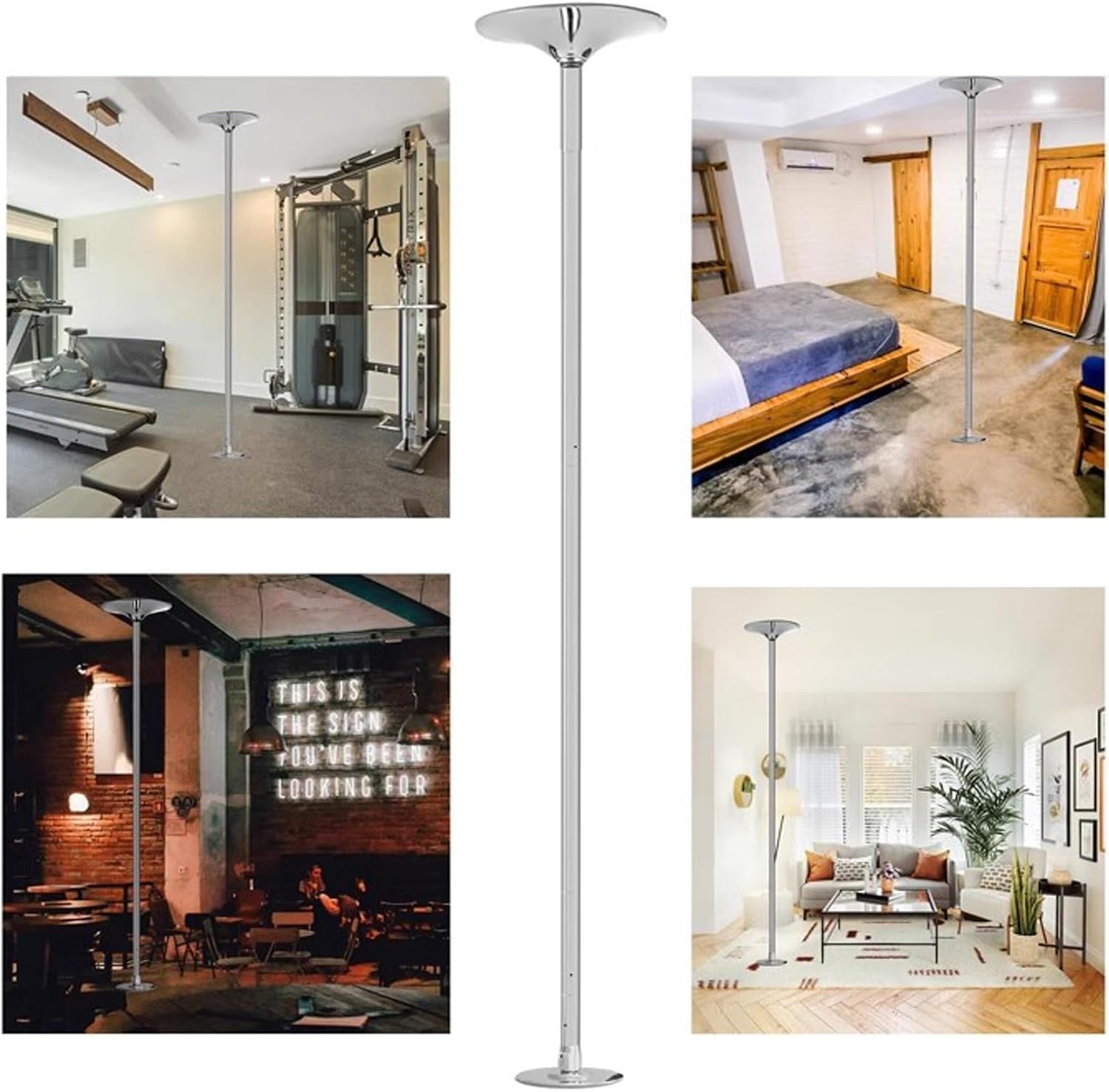 Professional Spinning Dance Pole for Home Gym, 45mm Removable Static & Spinning Dance Pole, 440LBS Weight Capacity, Ideal for Clubs & Fitness (Purple)