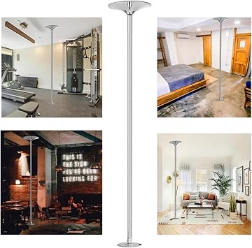 Spinning Dancing Pole for Home, Spinning Static Dancing Pole Professional Dance Pole Removable 45mm for Home Gym Club Bar, 440LBS Weight Capacity (Color : Svart)
