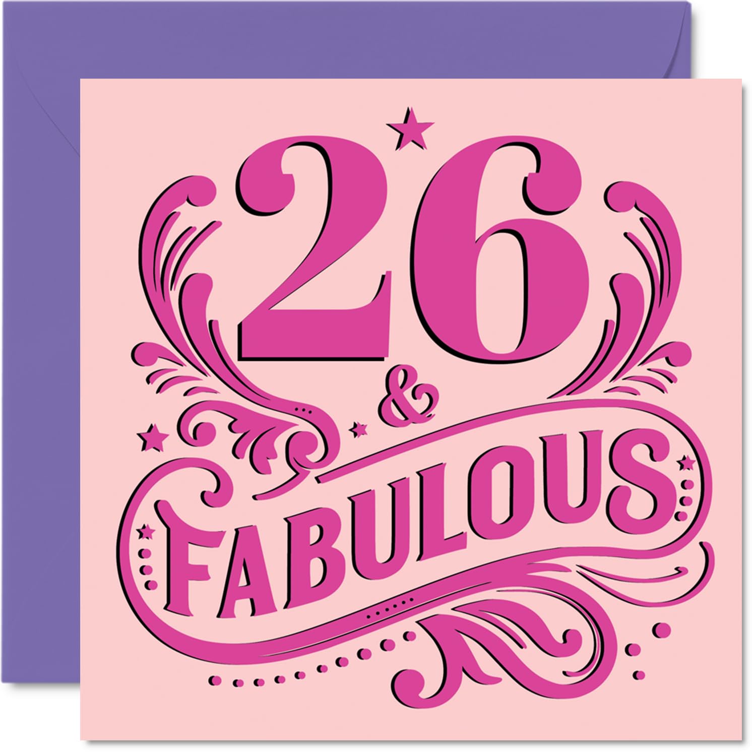 26th Birthday Cards for Women - Fabulous - Happy Birthday Card for 26 Year Old Woman Niece Sister Cousin Wife, 145mm Bday Greeting Cards