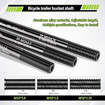 YUETTYY Bike Trailer Thru Axle Adapter,Adjustable Shaft Length