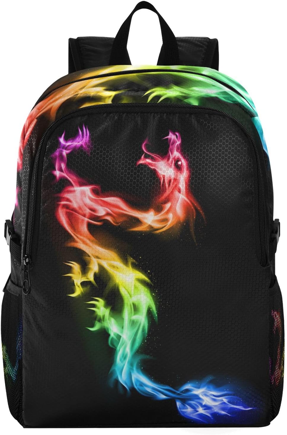 SUABO Lightweight Packable Backpack, Fire Rainbow Dragon Travel Hiking Daypack Foldable Backpack for Men Women