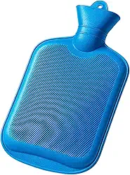 Bolsa Térmica Compressa de Água Quente ou Fria 500ml para Cólica Sinusite Lesões Recuperação Muscular Relaxamento Material Borracha Resistente Anti Vazamento Fechamento com Rosca (Azul)
