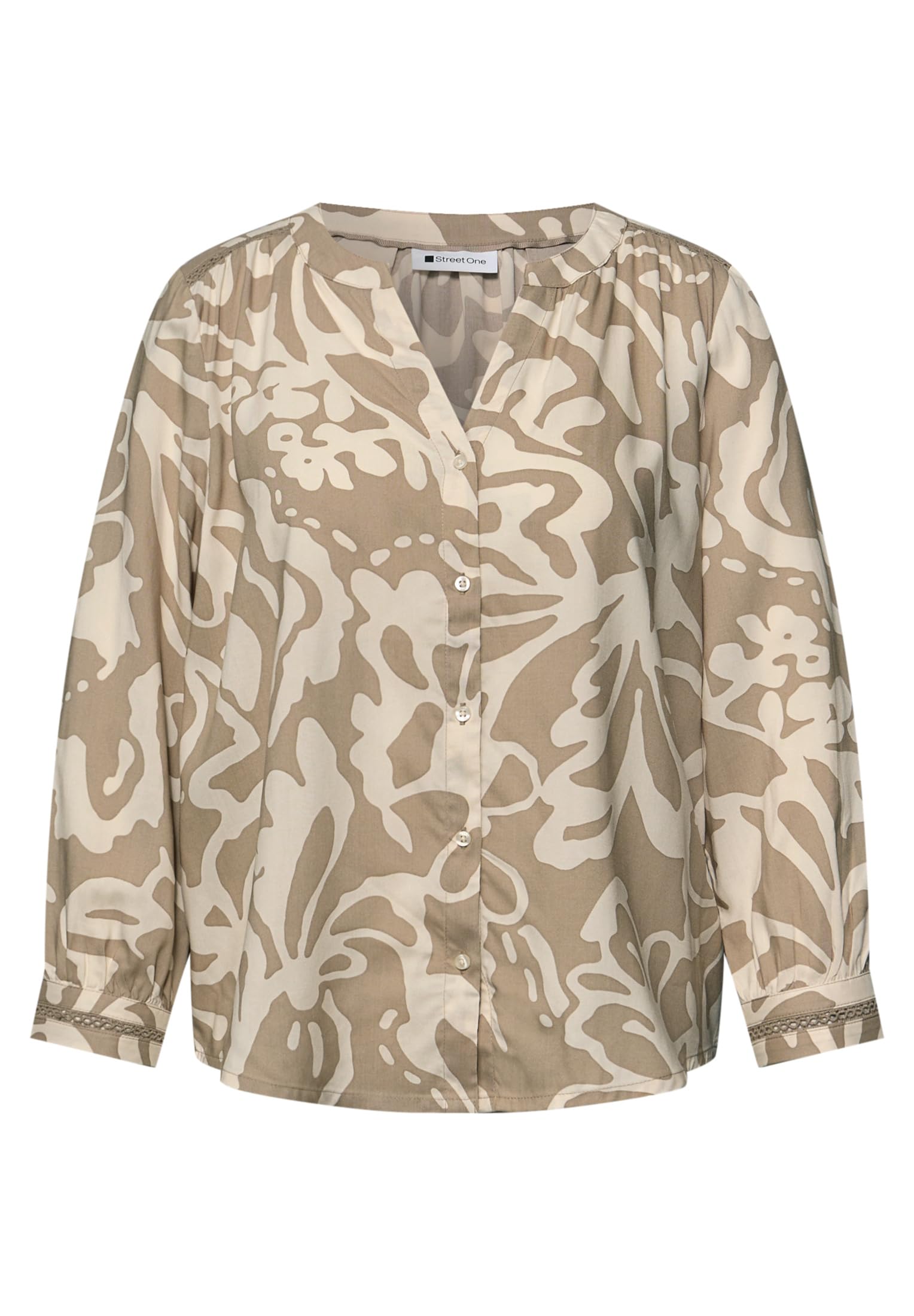 Street One Damen 3/4-Arm Bluse mit Tapedetails
