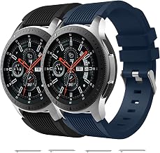 for Samsung Galaxy Watch 46mm Bands, Galaxy Watch 3 45mm, Gear S3 Classic, Gear S3 Frontier, 22mm Silicone Band for Women Men 2 Pack