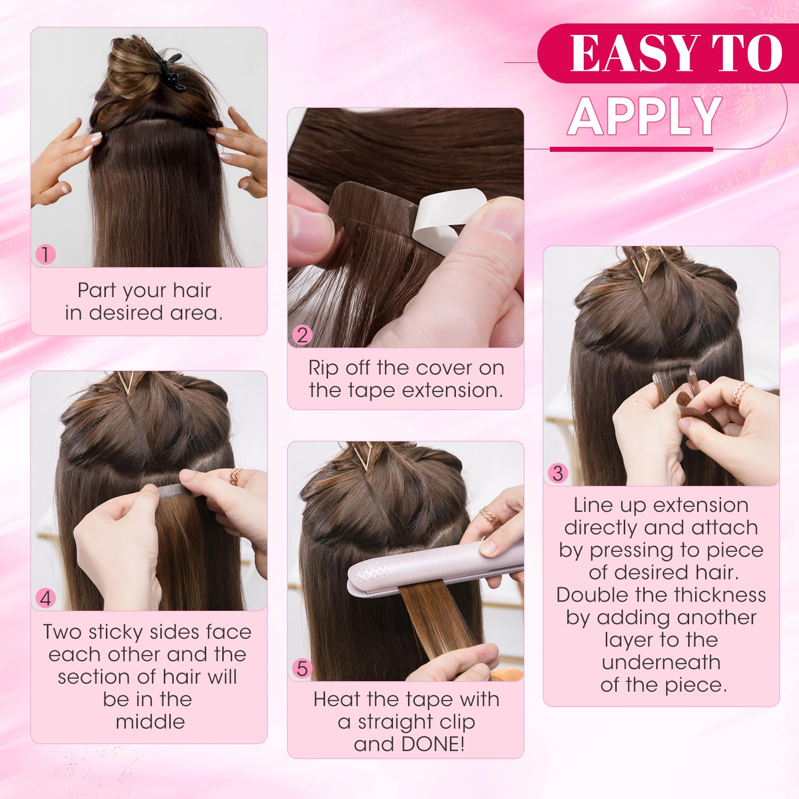 MY-LADY Extensiones Adhesivas Pelo Natural 20pcs 30 cm 30g Blanquecino Blanco Extensiones de Cabello Humano Tape de Pelo Remy Invisible (#70)