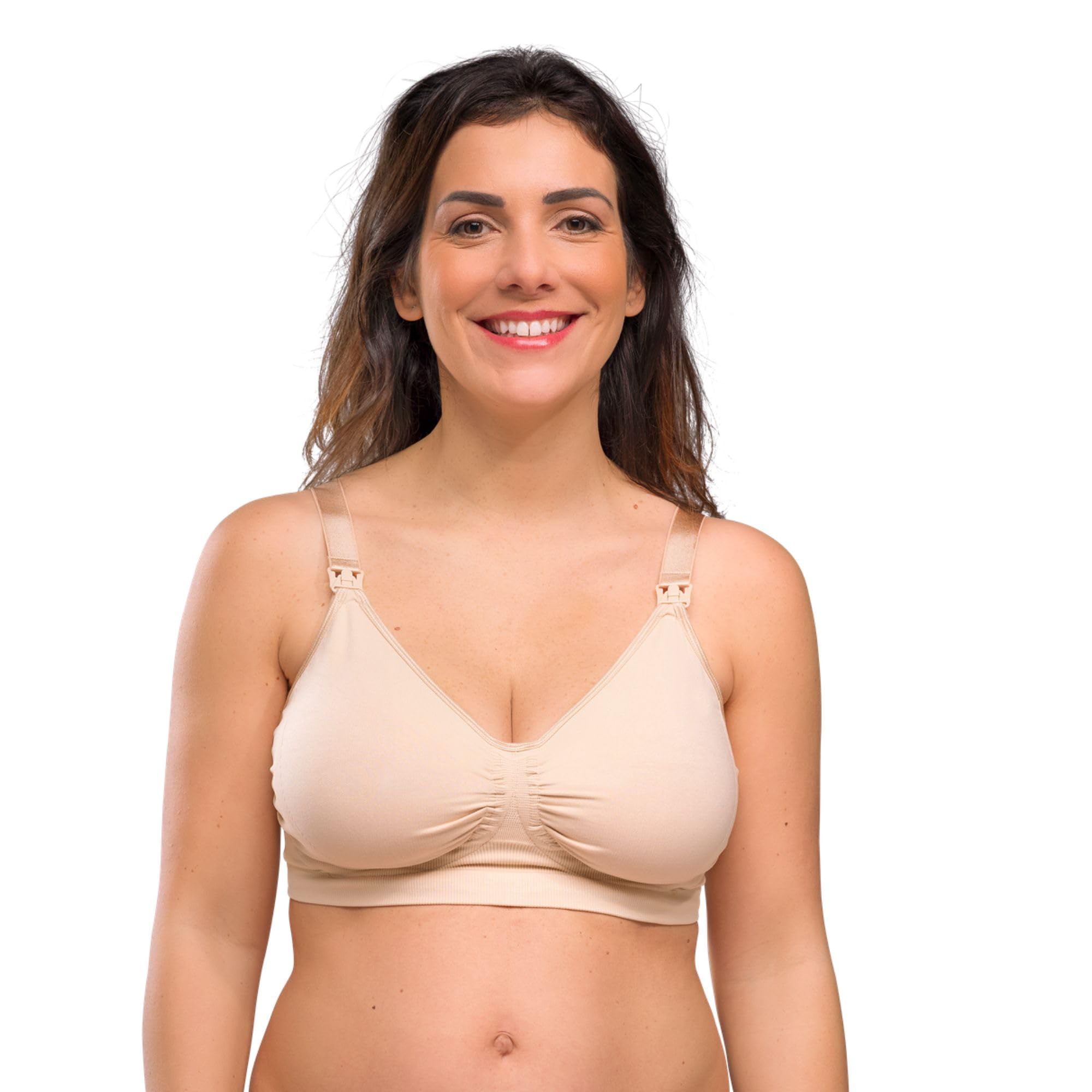 Carriwell Sujetador de Lactancia con Soporte en Gel sin Relleno | Sujetador de Maternidad y Embarazo, Suave, Trranspirable y sin Costuras | Aros de Gel Patentados | Confort, Sujeción y Estilo | S-XL